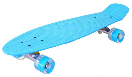 Скейтборд Pennyboard Classic 26" 67х18 YWHJ-28 пластик со светящимися колесами цвет голубой 146315