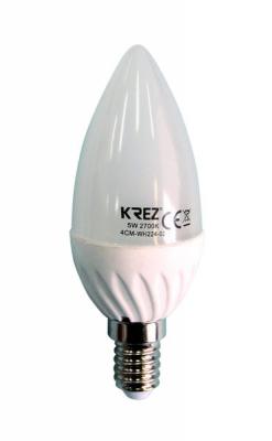 Лампа светодиодная свеча KREZ E14 5W 2700K 4CM-WH224-02