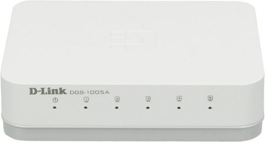 Коммутатор D-LINK DGS-1005 неуправляемый 5 портов 10/100/1000Mbps