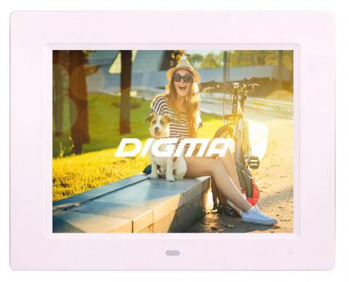 Цифровая фоторамка Digma PF-833 белый 8" 1024x768 пластик