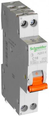 Дифференциальный автоматический выключатель Schneider Electric АД63 К 1П+Н 16A 30MA C 12522