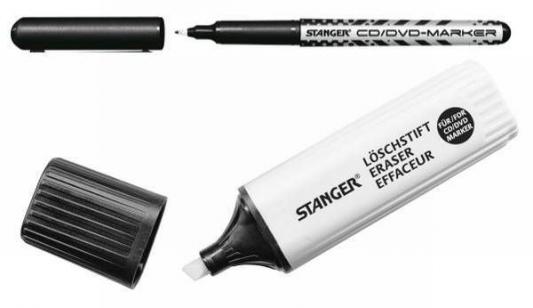 Маркер Stanger 710003 0.5 мм черный +стиратель