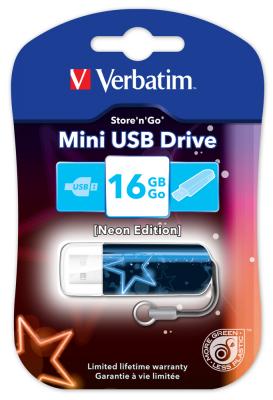 Флешка USB 16Gb Verbatim Mini Neon Edition 49395 USB синий