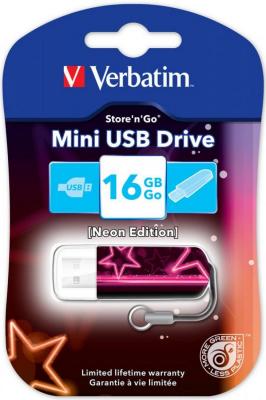 Флешка USB 16Gb Verbatim Mini Neon Edition 49396 USB розовый