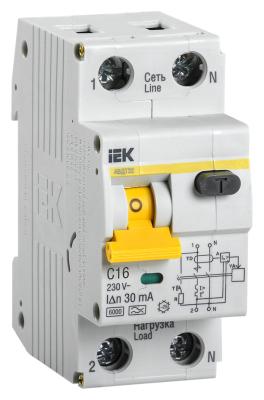 Выключатель дифференциального тока IEK АВДТ 32 C16 30мА 1П+Н MAD22-5-016-C-30
