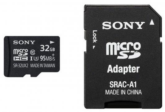 Карта памяти Micro SDHC 32Gb Class 10 Sony SR32UX2AT1 + адаптер SD