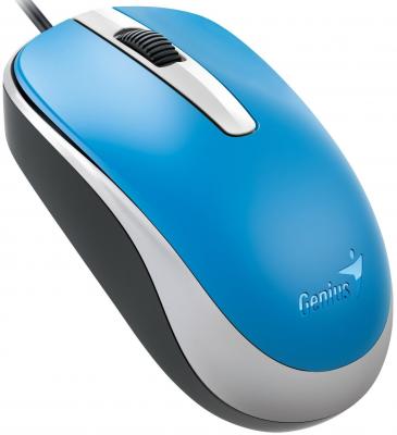 Мышь проводная Genius DX-120 голубой USB