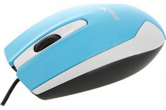 Мышь проводная Genius DX-100X белый голубой USB