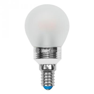 Лампа светодиодная шар Uniel 08009 E14 5W 3000K LED-G45P-5W/WW/E14/FR ALC02SL