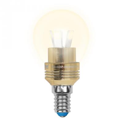 Лампа светодиодная шар Uniel Crystal Gold E14 5W 3000K LED-G45P-5W/WW/E14/FR ALC02GD