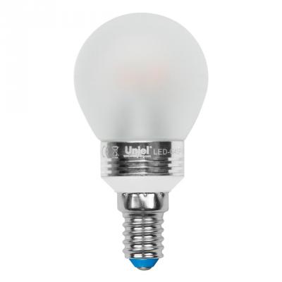 Лампа светодиодная шар Uniel 08010 E14 5W 4500K LED-G45P-5W/NW/E14/FR