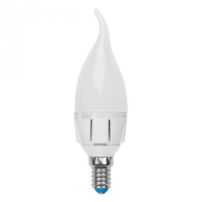 Лампа светодиодная свеча Uniel Palazzo E14 7W 3000K LED-CW37-7W/WW/E14/FR PLP01WH