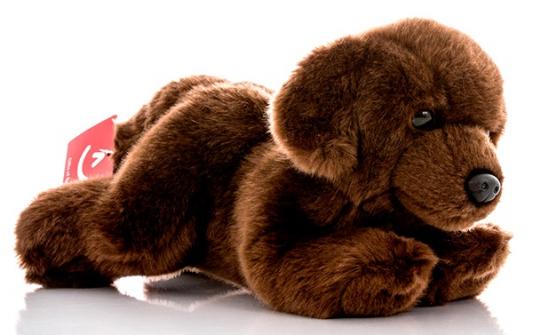 Мягкая игрушка собака Aurora Шоколадный лабрадор плюш синтепон коричневый 28 см