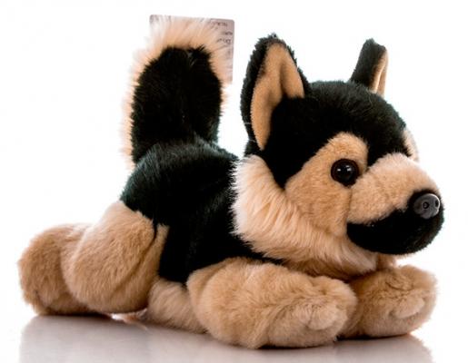 Мягкая игрушка собака Aurora Немецкая Овчарка плюш синтепон коричневый черный 28 см