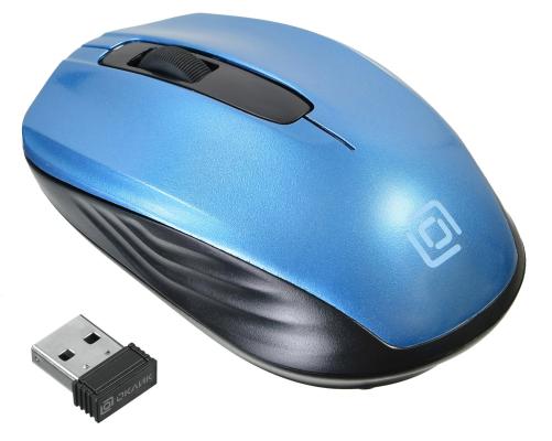 Мышь беспроводная Oklick 475MW чёрный синий USB