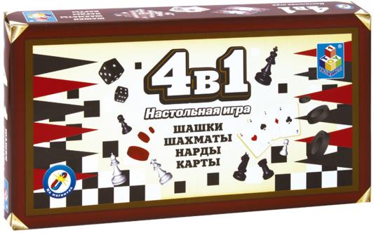 Настольная игра 1toy набор игр "Шашки, шахматы, нарды, карты" на магнитах Т52451