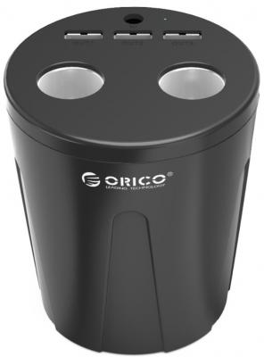 Автомобильное зарядное устройство Orico MP-3U2S-BK 3 x USB 2.4А черный