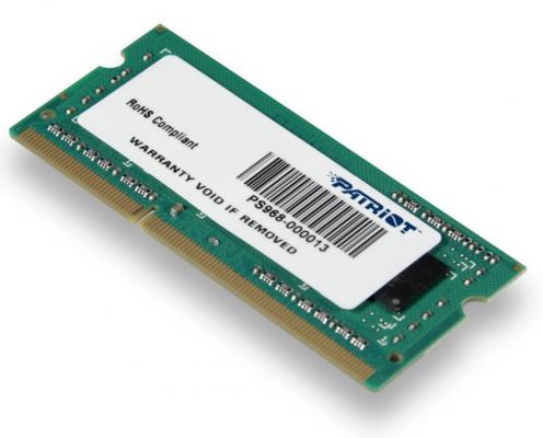 Оперативная память для ноутбуков SO-DDR3 4Gb PC10600 1333MHz Patriot PSD34G133382S
