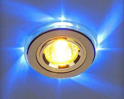 Встраиваемый светильник с двойной подсветкой Elektrostandard 2060 MR16 хром/синий 4607176194692