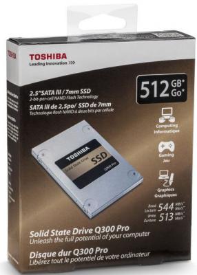 Твердотельный накопитель SSD 2.5" 512 Gb Toshiba Q300PRO Read 550Mb/s Write 520Mb/s MLC HDTSA51EZSTA