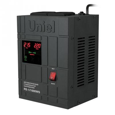 Стабилизатор напряжения Uniel RS-1/1000WS черный 2 розетки 07379