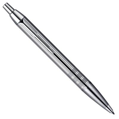 Шариковая ручка автоматическая Parker IM PREMIUM Shiny Chrome Chiselled М синий S0908660 PARKER-S0908660