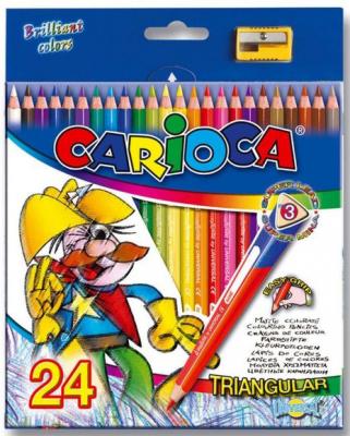 Набор цветных карандашей Universal Carioca Triangular 24 шт 42516/24 + точилка