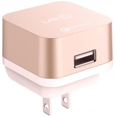 Сетевое зарядное устройство LAB.C X1 LABC-595-RG_EU USB 2.4А розовый