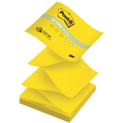 Бумага для заметок с липким слоем POST-IT OPTIMA -Лето, 76х76 мм,желтый неон, Z-слож., 100 л. R330-ONY