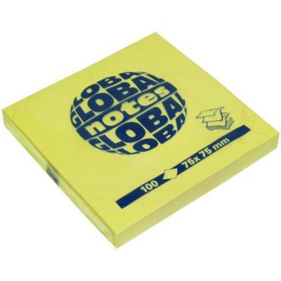 Бумага для заметок с липким слоем Z-сложения, разм. 75х75 мм, желтая, 100 л. 364401