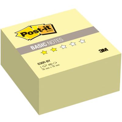 Бумага для заметок с липким слоем POST-IT BASIC, 76х76 мм, желтый, 400 л.