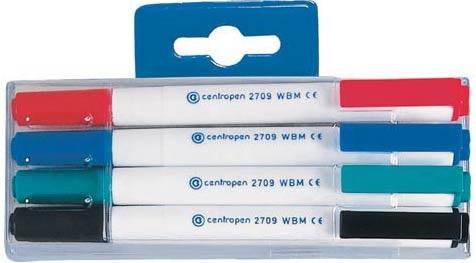 Набор маркеров для доски Centropen 2709/4PVC 2 мм 4 шт разноцветный  2709/4PVC