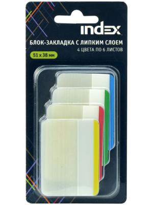 Стикер Index 24 листа 51х38 мм многоцветный I466810