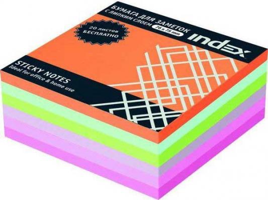 Бумага с липким слоем Index 300 листов 76х75 мм многоцветный РАДУГА I443810