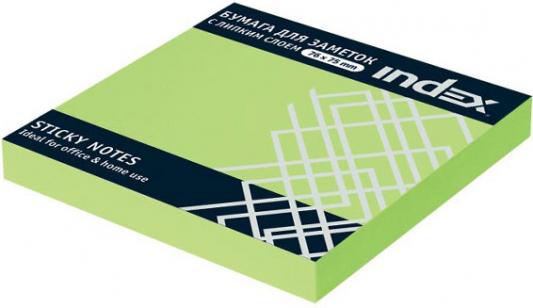 Бумага с липким слоем Index 100 листов 76x76 мм зеленый I453803