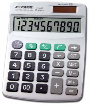 Калькулятор настольный Assistant AC-2220 10-разрядный серебристый