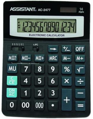 Калькулятор настольный Assistant AC-2477 14-разрядный черный