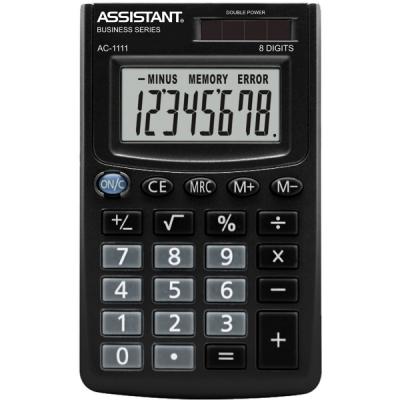 Калькулятор карманный Assistant 8-разрядный черный АС1111ВК