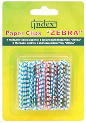 Скрепки Index "Зебра" 50 шт 25 мм разноцветный IPC2025ZEB