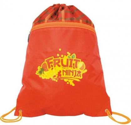 Мешок ддя обуви FRUIT NINJA, разм. 43х32 см, с карманом на молнии,красно- оранжевый, для девочек FN-ASS4305/5