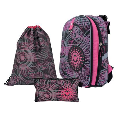 Школьный рюкзак с рельефной спинкой Action! АЛИСА черный розовый ASB4614|3