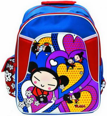 Школьный рюкзак с уплотненной спинкой Action! Pucca синий красный PU-ASB5001/2 PU-ASB5001/2