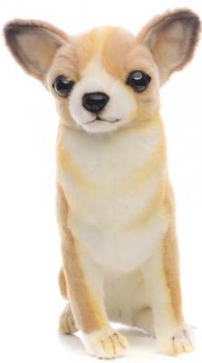 Мягкая игрушка собака Hansa Собака породы Чихуахуа искусственный мех синтепон коричневый белый 31 см 6501