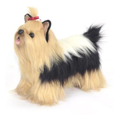 Мягкая игрушка собака Hansa Йоркширский терьер искусственный мех синтепон пластик разноцветный 35 см 6850