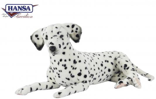 Мягкая игрушка собака Hansa Далматинец лежащий искусственный мех белый 100 см 6816