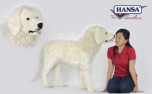 Мягкая игрушка собака Hansa Пиренейская горная собака искусственный мех синтепон белый 100 см 6843