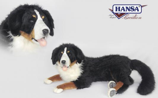 Мягкая игрушка собака Hansa Бернский зенненхунд лежащий искусственный мех черный 120 см 6846