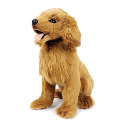 Мягкая игрушка собака Hansa Золотистый ретривер искусственный мех синтепон пластик коричневый 28 см 6184