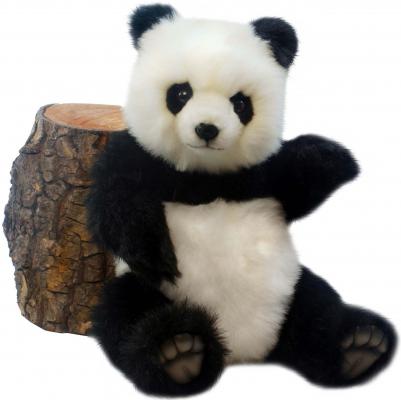 Мягкая игрушка панда Hansa Панда искусственный мех синтепон белый черный 38 см 4479П