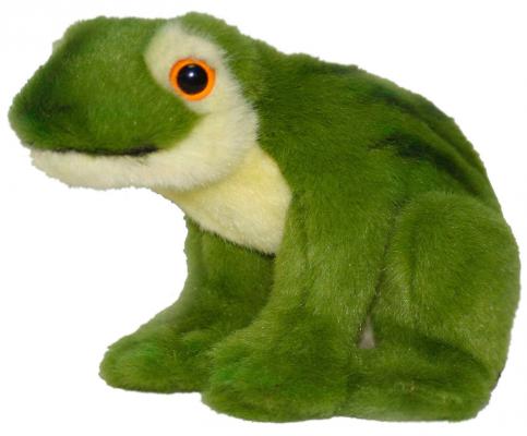 Мягкая игрушка лягушонок Hansa Зеленая лягушка искусственный мех синтепон пластик зеленый 16 см 1752